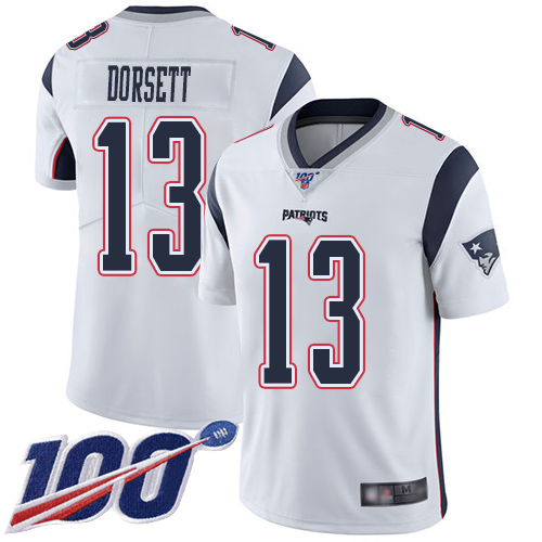New England Patriots Football #13 Vapor Untouchable 100th Season Limited White Men Phillip Dorsett Road NFL Jersey->new england patriots->NFL Jersey